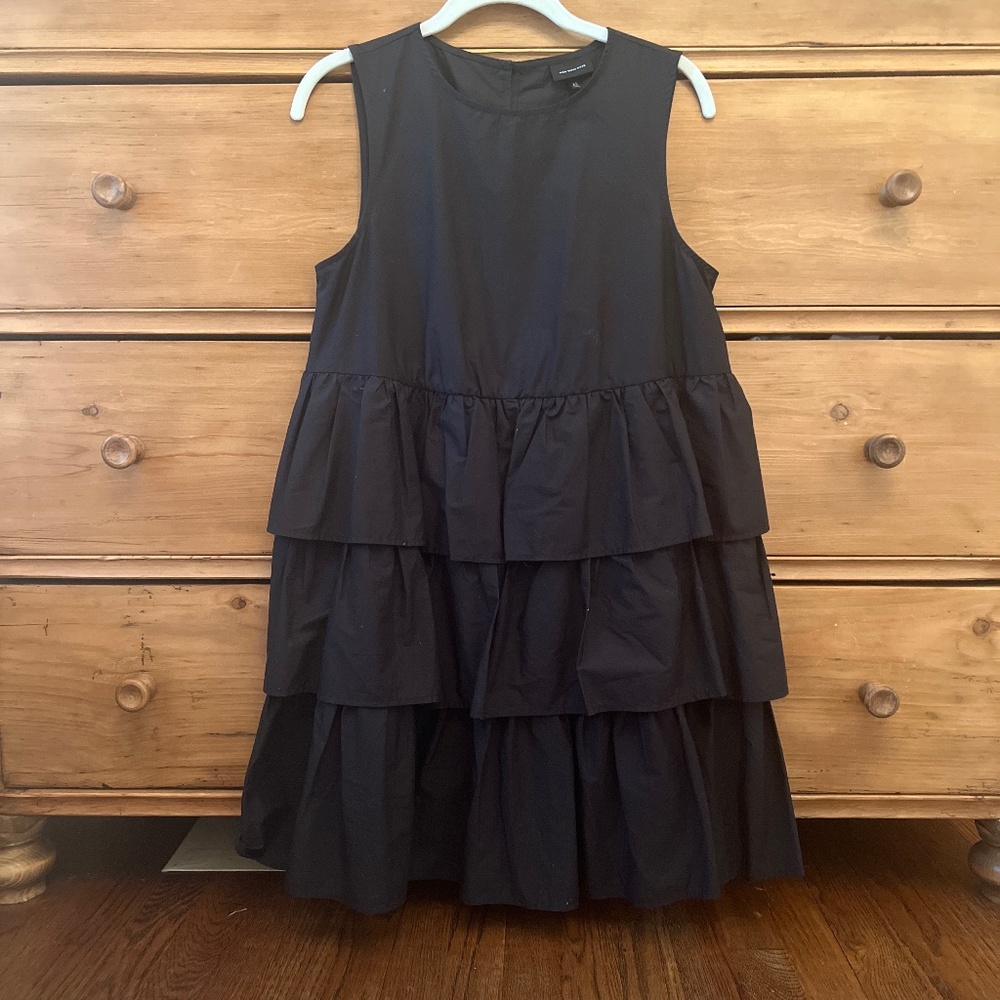 Black three-tiered dress